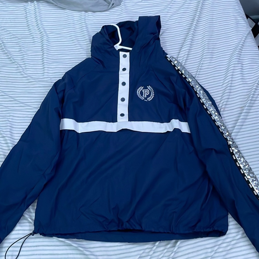 Pink Victoria secret size M/L windbreaker/bomber blue
